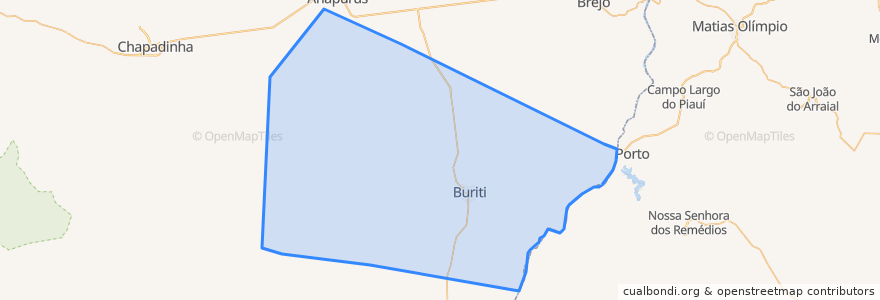 Mapa de ubicacion de Buriti.