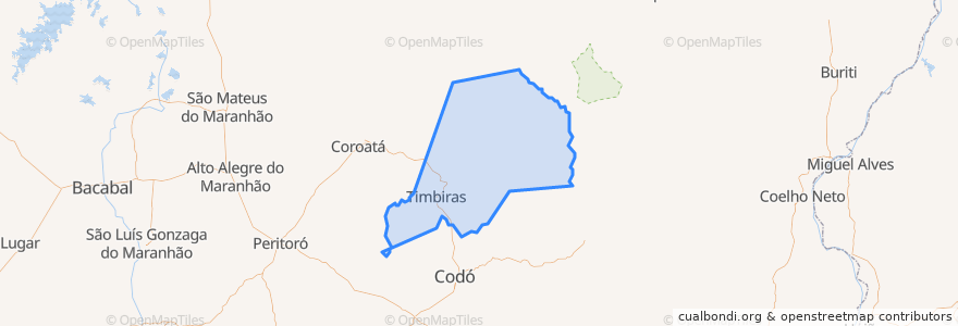 Mapa de ubicacion de Timbiras.