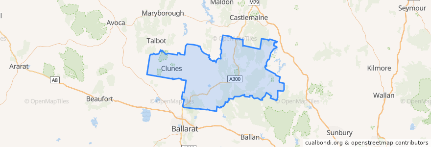 Mapa de ubicacion de Shire of Hepburn.