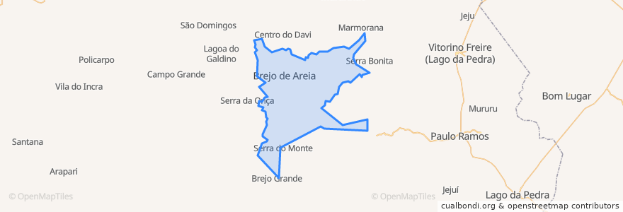 Mapa de ubicacion de Brejo de Areia.