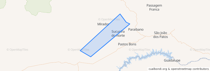 Mapa de ubicacion de Sucupira do Norte.