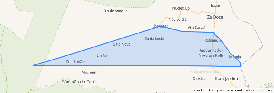 Mapa de ubicacion de Governador Newton Bello.