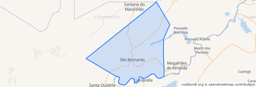 Mapa de ubicacion de São Bernardo.