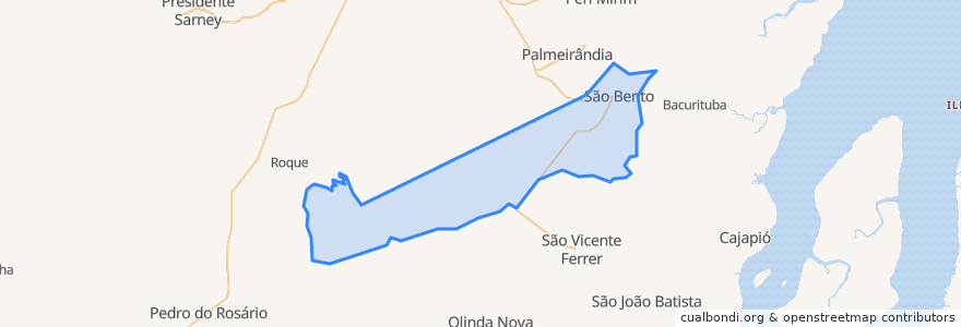 Mapa de ubicacion de São Bento.