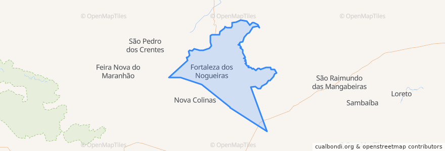 Mapa de ubicacion de Fortaleza dos Nogueiras.