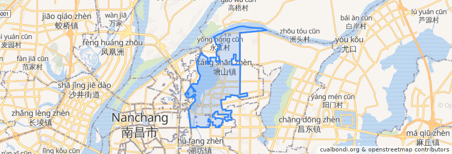 Mapa de ubicacion de 塘山镇.