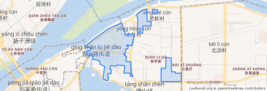 Mapa de ubicacion de 青山路街道.