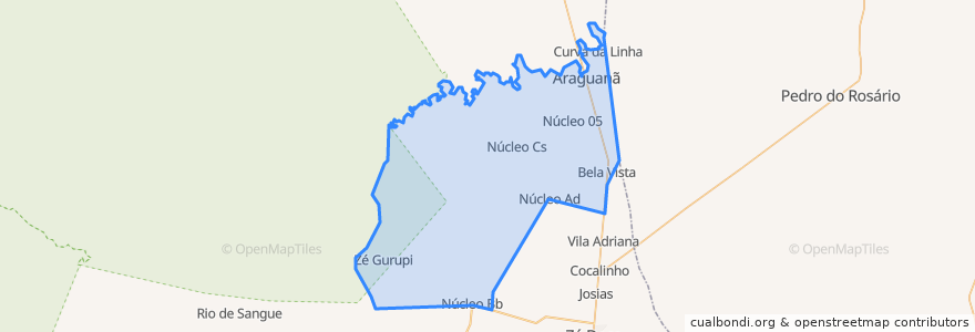 Mapa de ubicacion de Araguanã.