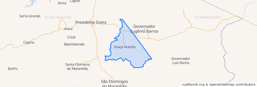 Mapa de ubicacion de Graça Aranha.