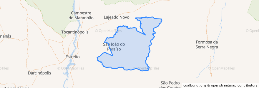 Mapa de ubicacion de São João do Paraíso.