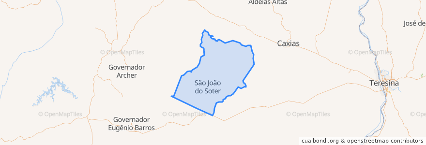 Mapa de ubicacion de São João do Soter.