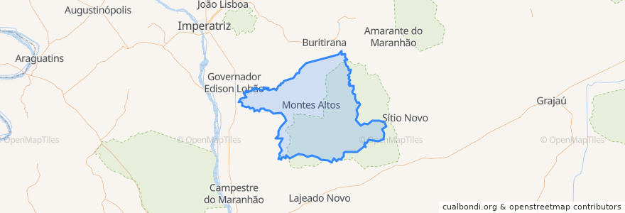 Mapa de ubicacion de Montes Altos.