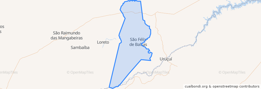 Mapa de ubicacion de São Félix de Balsas.