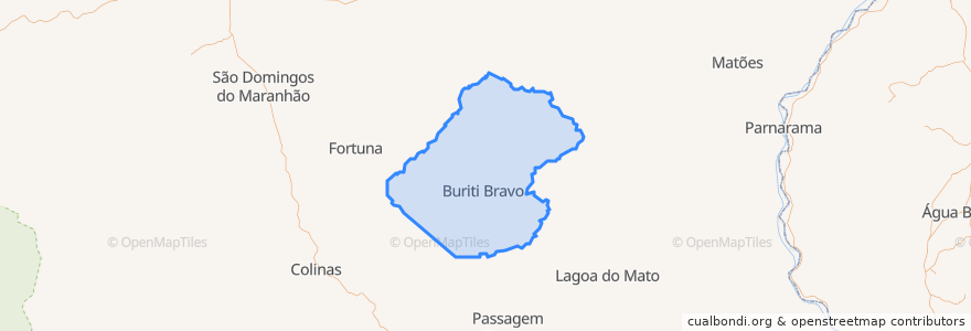 Mapa de ubicacion de Buriti Bravo.