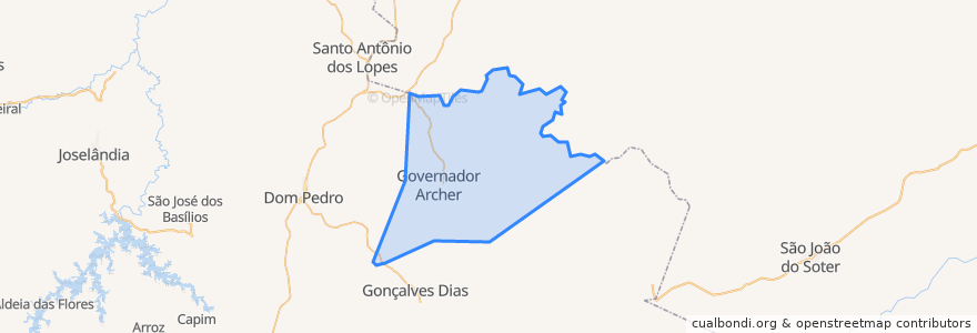 Mapa de ubicacion de Governador Archer.