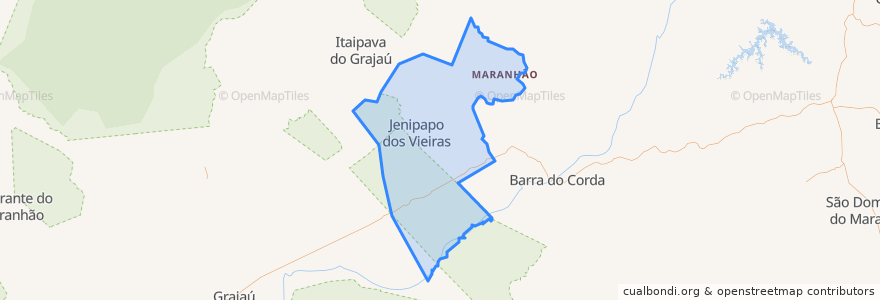 Mapa de ubicacion de Jenipapo dos Vieiras.