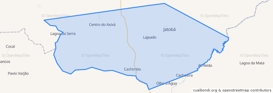 Mapa de ubicacion de Jatobá.