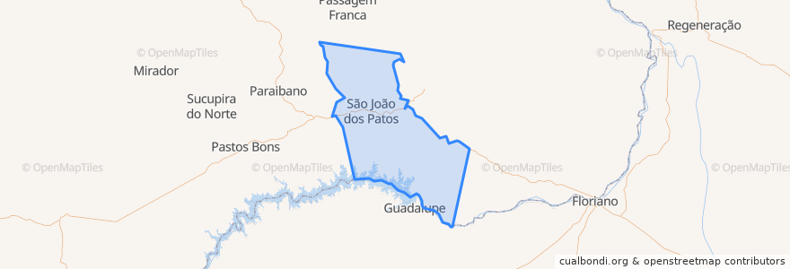 Mapa de ubicacion de São João dos Patos.