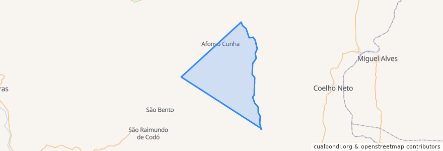 Mapa de ubicacion de Afonso Cunha.