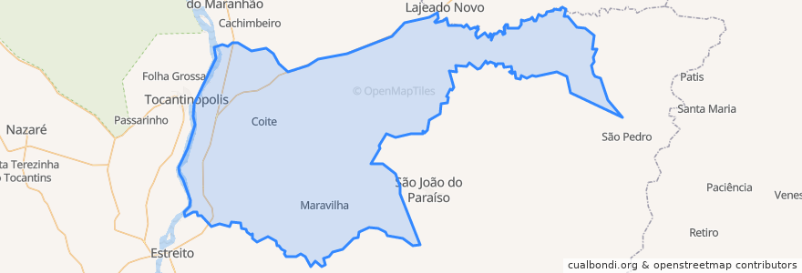 Mapa de ubicacion de Porto Franco.