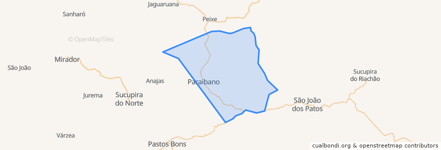 Mapa de ubicacion de Paraibano.