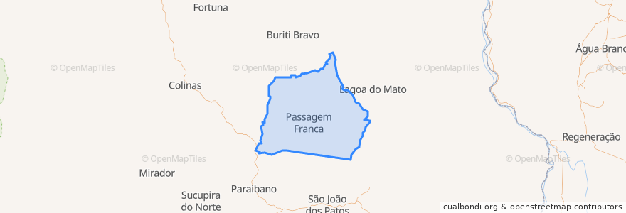 Mapa de ubicacion de Passagem Franca.