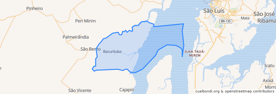 Mapa de ubicacion de Bacurituba.