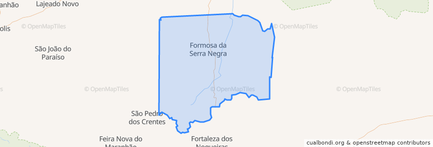 Mapa de ubicacion de Formosa da Serra Negra.