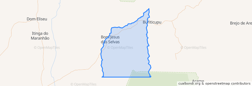 Mapa de ubicacion de Bom Jesus das Selvas.