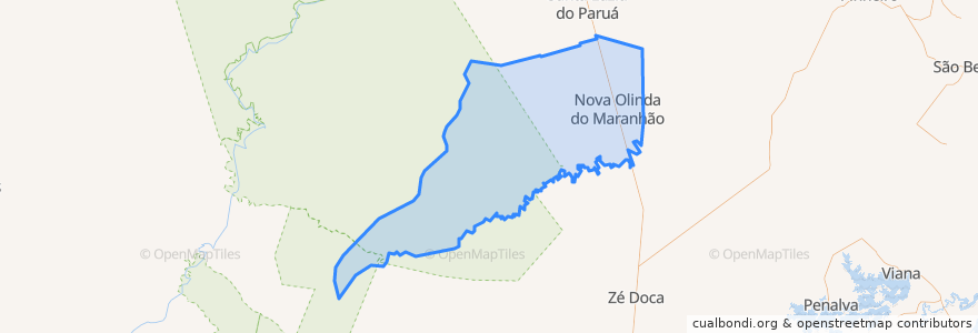 Mapa de ubicacion de Nova Olinda do Maranhão.