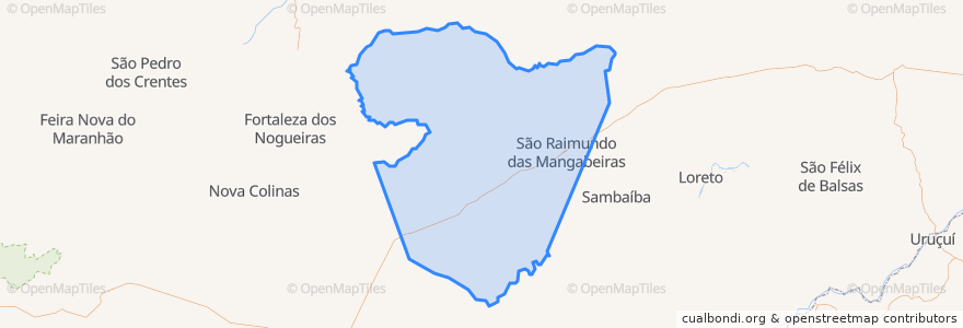 Mapa de ubicacion de São Raimundo das Mangabeiras.