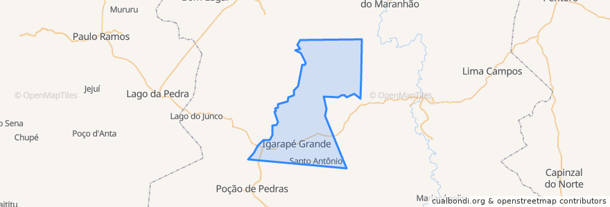 Mapa de ubicacion de Igarapé Grande.