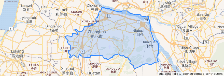 Mapa de ubicacion de 彰化市.