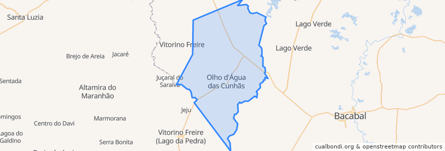 Mapa de ubicacion de Olho d'Água das Cunhãs.