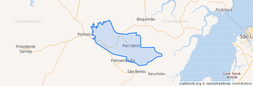 Mapa de ubicacion de Peri Mirim.