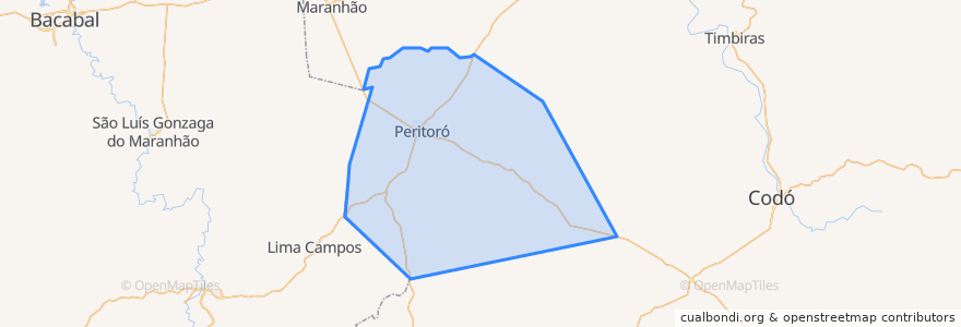 Mapa de ubicacion de Peritoró.