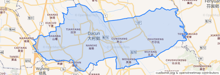 Mapa de ubicacion de 大村鄉.