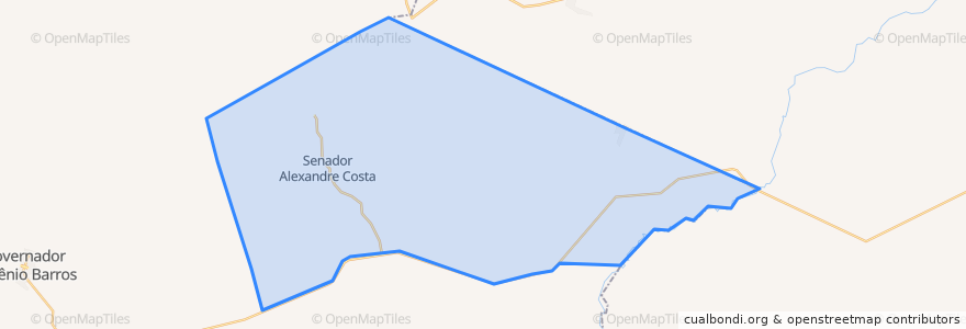 Mapa de ubicacion de Senador Alexandre Costa.