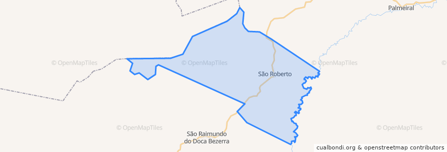 Mapa de ubicacion de São Roberto.