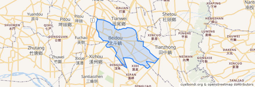 Mapa de ubicacion de 北斗鎮.