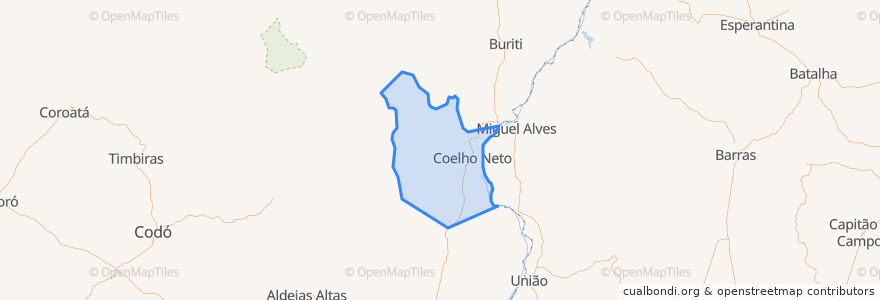 Mapa de ubicacion de Coelho Neto.