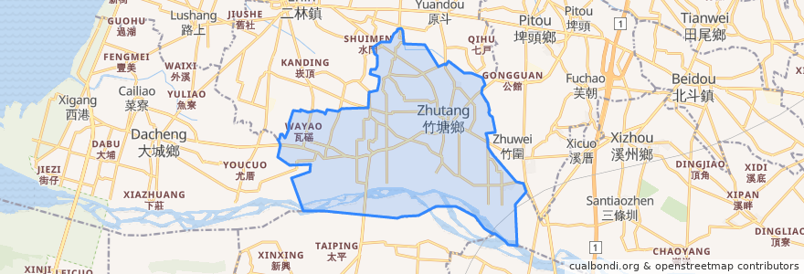 Mapa de ubicacion de 竹塘鄉.