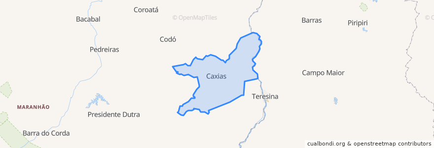 Mapa de ubicacion de Caxias.