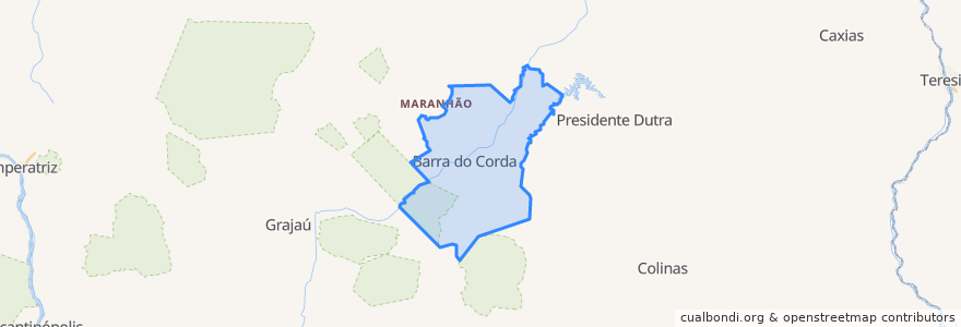 Mapa de ubicacion de Barra do Corda.