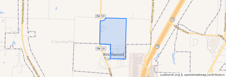 Mapa de ubicacion de Knollwood.