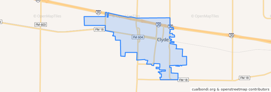 Mapa de ubicacion de Clyde.