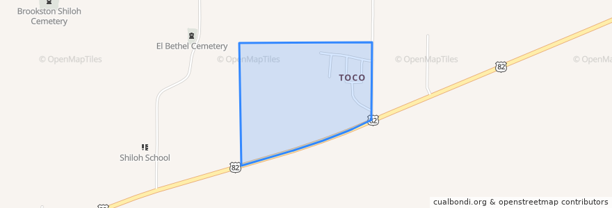 Mapa de ubicacion de Toco.
