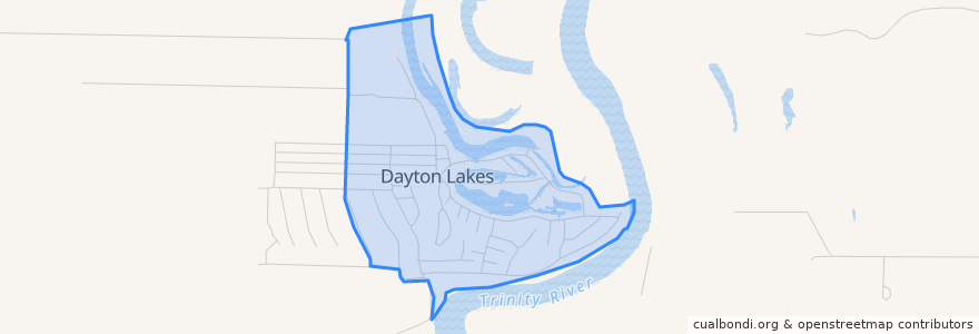 Mapa de ubicacion de Dayton Lakes.