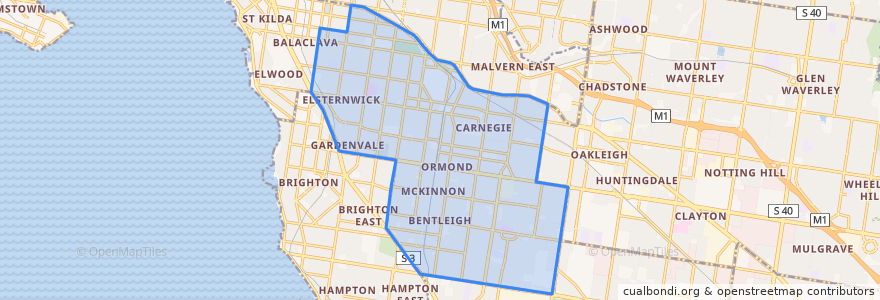 Mapa de ubicacion de City of Glen Eira.