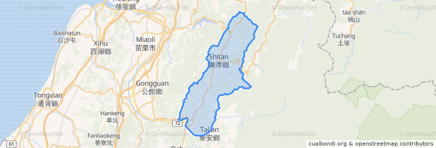 Mapa de ubicacion de 獅潭鄉.